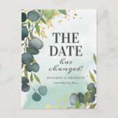 Wijzig de datum Eucalyptus Wedding Update Aankondigingskaart (Voorkant)