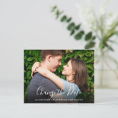 Wijzig de datum Foto Bruiloft Uitgesteld Briefkaart (Staand voorkant)