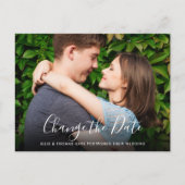 Wijzig de datum Foto Bruiloft Uitgesteld Briefkaart (Voorkant)