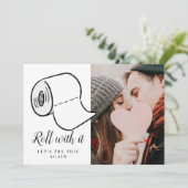 Wijzig de datum Foto Bruiloft Uitgesteld Evenement Kaart (Staand voorkant)