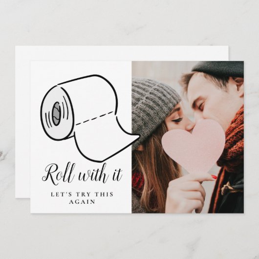 Wijzig de datum Foto Bruiloft Uitgesteld Evenement Kaart (Voorkant / Achterkant)