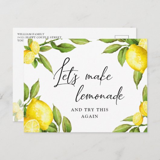 Wijzig de datum Geannuleerd Evenement Lemons Green Briefkaart (Voorkant / Achterkant)