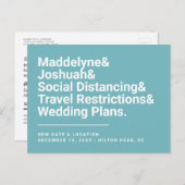 Wijzig de datum Grappige Ampersand Turquoise bruil Briefkaart (Voorkant / Achterkant)