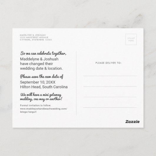 Wijzig de datum Grappige Ampersand Turquoise bruil Briefkaart (Achterkant)