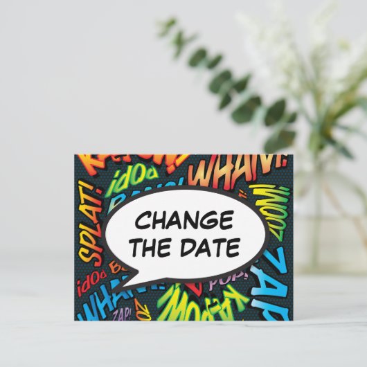 Wijzig de datum Modern Fun Typographic Aankondigingskaart (Staand voorkant)