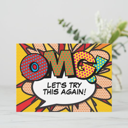 Wijzig de datum Nieuw Plan Comic Book Fun Save The Date (Staand voorkant)