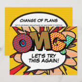 Wijzig de datum Nieuw Plan Comic Book Fun Save The Date (Voorkant / Achterkant)