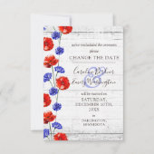 Wijzig de datum rustieke papaver bloemenbruiloft K Kaart (Voorkant)