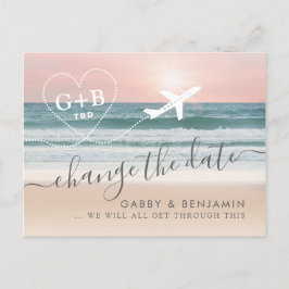 Wijzig de datum TBD Beach Wedding Briefkaart