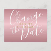 Wijzig de datum Uitgesteld Geannuleerd ChicRose Go Briefkaart (Voorkant)