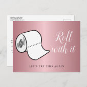 Wijzig de datum Uitgesteld Geannuleerd Roos Gold Briefkaart (Voorkant / Achterkant)