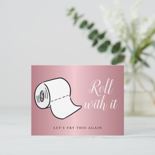 Wijzig de datum Uitgesteld Geannuleerd Roos Gold Briefkaart (Staand voorkant)