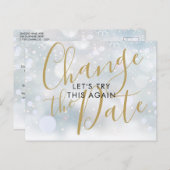 Wijzig de datum Uitgesteld Geannuleerd Winter Even Briefkaart (Voorkant / Achterkant)