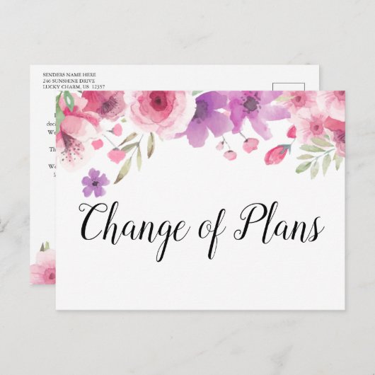 Wijzig de datum Uitgestelde Geannuleerde Gebeurten Briefkaart (Voorkant / Achterkant)