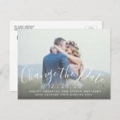 Wijzig de datum van de bruiloft script foto briefkaart (Voorkant / Achterkant)