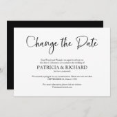 Wijzig de datum van de bruiloft uitgesteld aankond kaart (Voorkant / Achterkant)