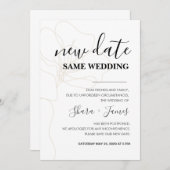 Wijzig de datum van de bruiloft uitnodiging (Voorkant / Achterkant)