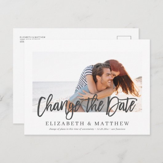 Wijzig de datum van de huwelijksaankondiging Moder Briefkaart (Voorkant / Achterkant)