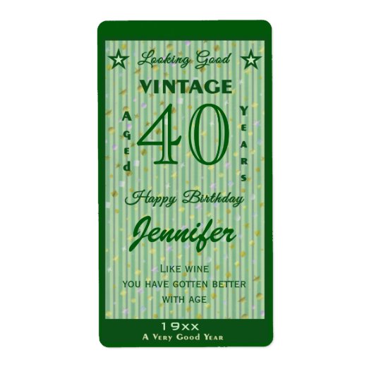 Wijzig de leeftijd Verjaardag Wijn Gepersonaliseer Etiket (Voorkant)