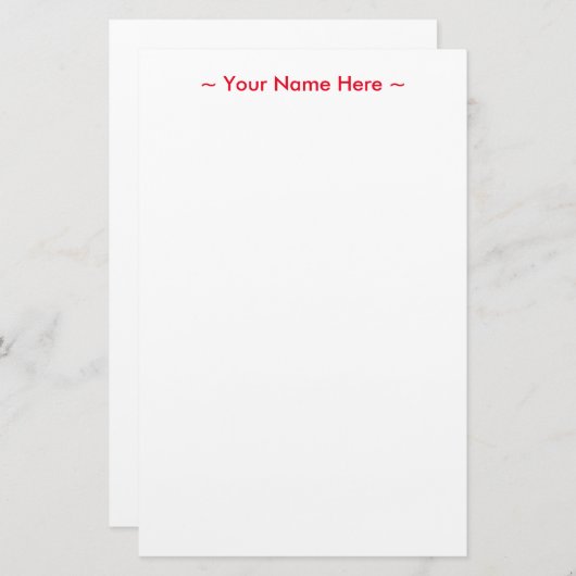 wijzig de naam rood wit briefpapier (Voorkant / Achterkant)