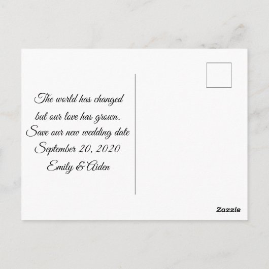 Wijzig de trouwdatum briefkaart (Achterkant)