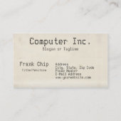 Wijzig deze  Computer Punched Kaart Visitekaartje (Achterkant)