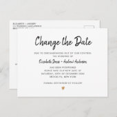 Wijzig het datumscript Simple Champagne Gold Heart Aankondigingskaart (Voorkant / Achterkant)