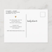 Wijzig het datumscript Simple Champagne Gold Heart Aankondigingskaart (Achterkant)