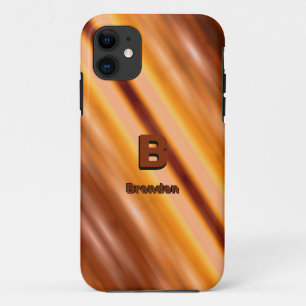 Wijzig Initiaal Naam toevoegen Zacht bruin diagona Case-Mate iPhone Case