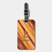 Wijzig Initiaal Naam toevoegen Zacht bruin Tan Bei Bagagelabel (Voorkant verticaal)