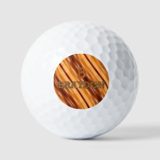 Wijzig Initiaal Naam toevoegen Zacht bruin Tan Bei Golfballen (Voorkant)