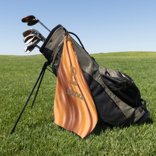 Wijzig Initiaal Naam toevoegen Zacht bruin Tan Bei Golfhanddoek (Groen)