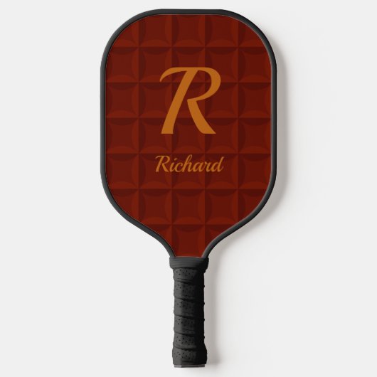 Wijzig Initiaal, voeg de naam Brown Cushioned Squa Pickleball Paddle (Voorkant)