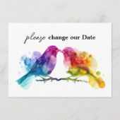 Wijzig onze datum LGBTQ+ Rainbow Lovebirds Informatiekaartje (Voorkant)