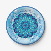 Wijzig tekst overeenkomende Diwali Blue 7" Bord (Voorkant)