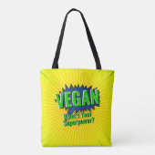 Wijzig tekst Vegan Uw Superpower Comic Style Tekst Tote Bag (Achterkant)