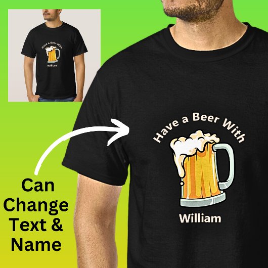 Wijzig tekst Voeg naam toe, neem een bierglas Mok T-shirt