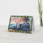 Wijzig tekst Voeg namen Steam Train Happy Christma Kaart (Voorkant)