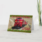 Wijzig tekst Voeg namen Steam Train Happy Christma Kaart (Voorkant)