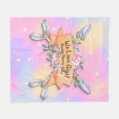 Wijzig tekst Voeg namen toe Boho Bloempijlen Pinks Fleece Deken (Voorkant (Horizontaal))