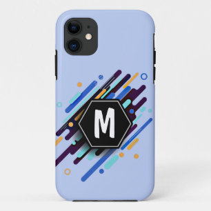 Wijzigen in elk Initiaal, blauwe verfstreepjes Case-Mate iPhone Case