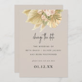Wijzigen Stel de datum uit Boho Pampas Palm Floral Save The Date (Voorkant / Achterkant)