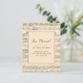 Wijziging adres Antiek vel muziek Briefkaart (Staand voorkant)