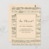 Wijziging adres Antiek vel muziek Briefkaart (Voorkant / Achterkant)