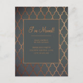 Wijziging adres  bruin koper Sinaasappel Briefkaart (Voorkant)