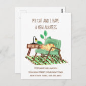 Wijziging adres Ginger Cat Moving Announcement Briefkaart (Voorkant / Achterkant)