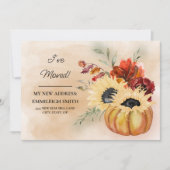 Wijziging Adres Herfst herfst pompoenbloemen Aankondiging (Voorkant)