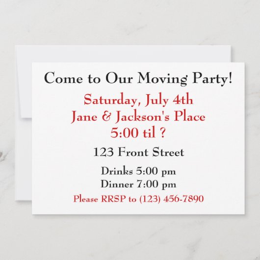 Wijziging adres/Housewarming Party Squirrel Kaart (Achterkant)