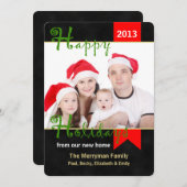 Wijziging adres Kerstmis Plat Kaart Foto (Voorkant / Achterkant)