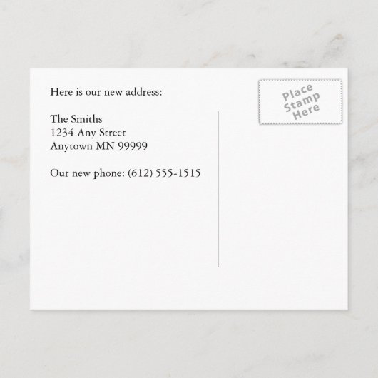 Wijziging adreskaart: dubbel lang aankondigingskaart (Achterkant)